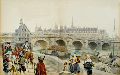 Franciaország története: Fia, XIII. Lajos, Marie de Medicis (1575-1642) és lakosztálya 1617-ben elhagyta Párizst Blois kastélyába száműzve. Maurice Leloir (1853-1940) illusztrációja a „Richelieu”-ban” alkotó: Maurice Leloir