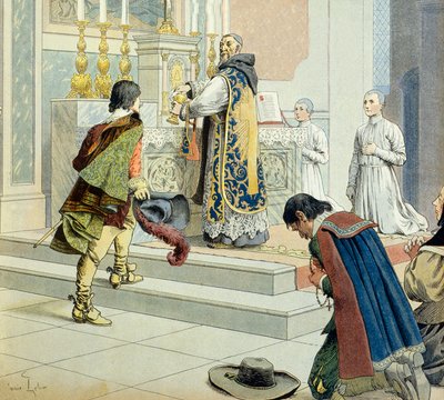 Franciaország története: Francois Leclerc du Tremblay szerint Joseph atya (1577-1638) Richelieu bíboros (Armand Jean du Plessis) eminenciás grise (bizalmas és munkatársa) alkotó: Maurice Leloir
