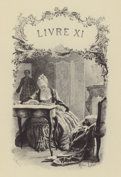 Illusztráció Jean-Jacques Rousseau vallomásai XI. könyvéhez (metszet) alkotó: Maurice Leloir