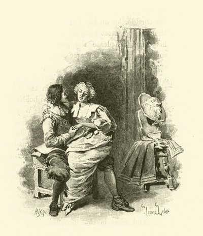 Illusztráció a három testőrhöz (metszet) alkotó: Maurice Leloir
