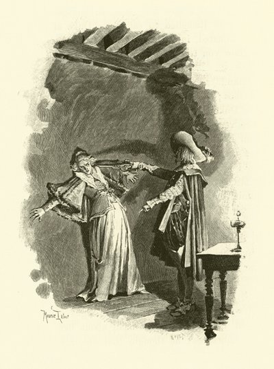 Illusztráció a három testőrhöz (metszet) alkotó: Maurice Leloir