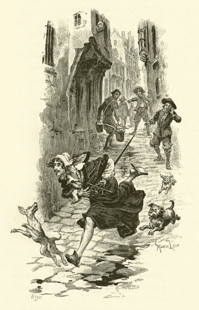 Illusztráció a három testőrhöz (metszet) alkotó: Maurice Leloir