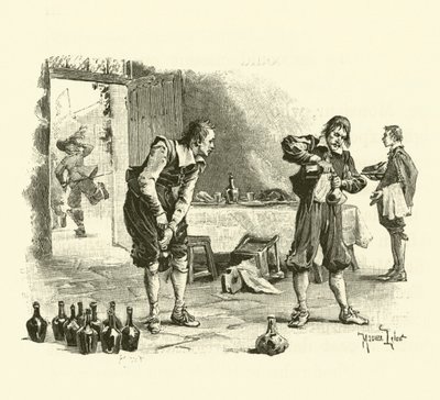Illusztráció a három testőrhöz (metszet) alkotó: Maurice Leloir