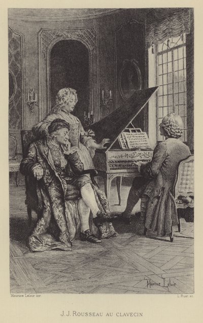Jean-Jacques Rousseau csembalón (mélynyomás) alkotó: Maurice Leloir