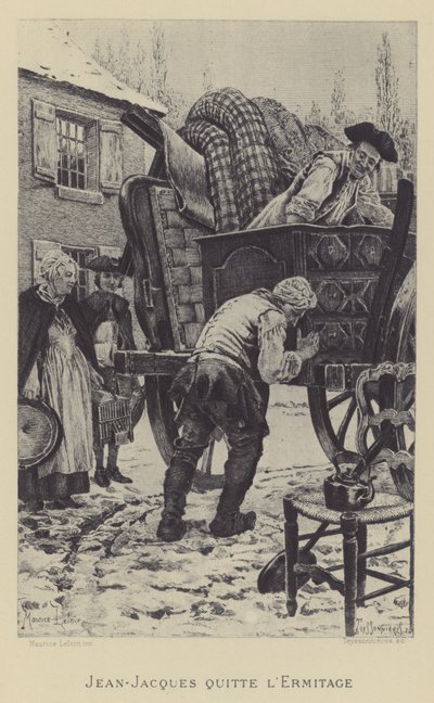 Jean-Jacques elhagyja az Ermitázst (mélynyomás) alkotó: Maurice Leloir