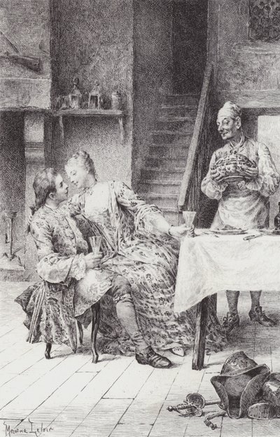 Jelenet Manon Lescautból (metszet) alkotó: Maurice Leloir