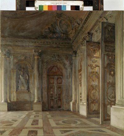 A Versailles-i palota előszobája (Vestibule in the Palace of Versailles). Maurice de Lobre festménye (1862-1951) alkotó: Maurice Lobre