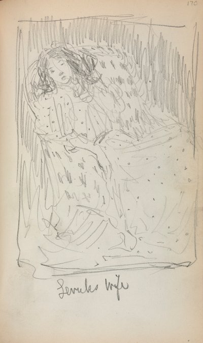 Olasz vázlatkönyv: Levuk felesége (170. oldal) alkotó: Maurice Prendergast