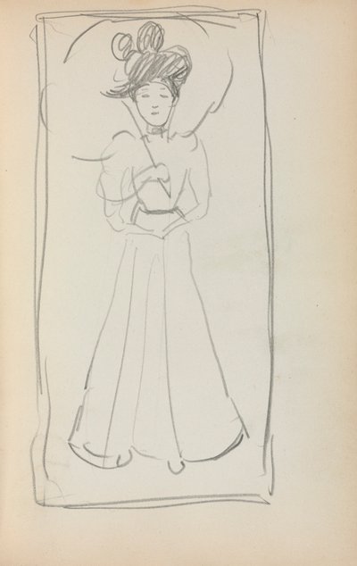 Olasz vázlatkönyv: oldal: Álló nő napernyővel (233. oldal) alkotó: Maurice Prendergast
