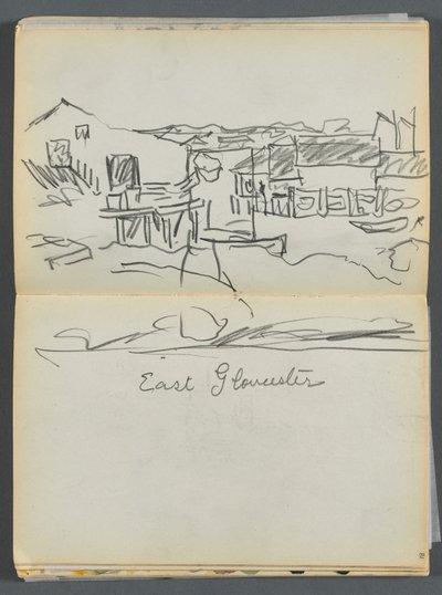 Vázlatkönyv- The Granite Shore Hotel, Rockport, 080. és 81. oldal: "East Gloucester" alkotó: Maurice Prendergast