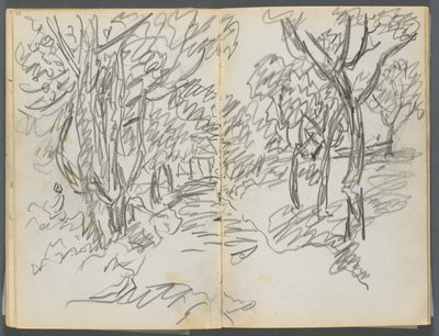 Vázlatfüzet, The Dells, 127. szám, 064. és 65. oldal: Tájkép alkotó: Maurice Prendergast