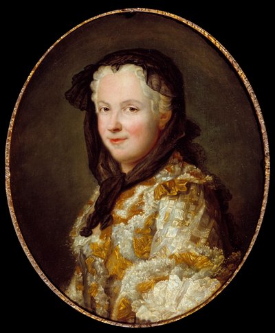 Marie Lesczinska (Lesczynska) portréja (1703-1768) Franciaország királynéja Maurice Quentin Delatour festménye Quentin De La Tour ou Quentin De Latour (1704-1788) 18. század V. 0,6x0,5 m alkotó: Maurice Quentin de La Tour