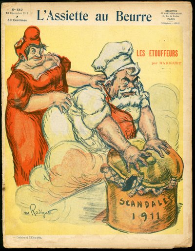 A „L’Assiette au Beurre”, 557. szám borítója, Színes szatirikus alkotó: Maurice Radiguet