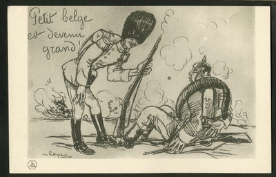 Képeslap, fekete-fehér szatirikus alkotó: Maurice Radiguet
