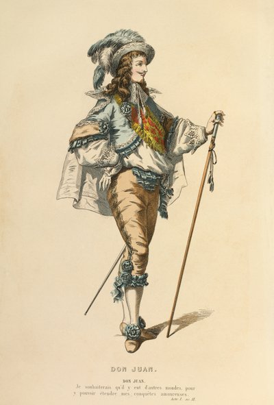 Jelmez Don Juan szerepéhez, 1868 körül (metszet) alkotó: Maurice Sand