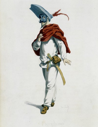 Fritellino A „Masques et bouffons” (olasz vígjáték) című filmből, Maurice Sand szövege és rajzai, A. Manceau rézkarcai, Georges Sand előszó, Párizs, Michel Lévy Frères alkotó: Maurice Sand