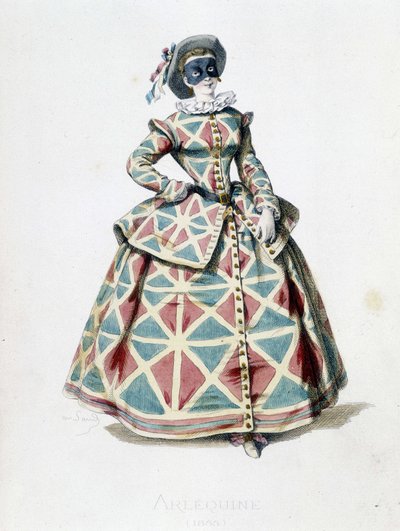 Harlekin jelmez és maszk 1855-ben, Harlekin női karaktere a commedia dell