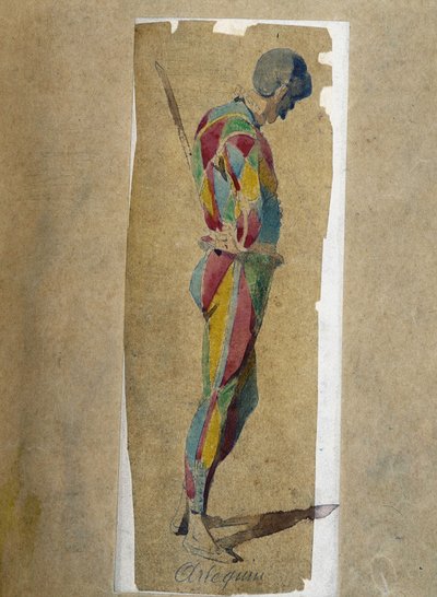 Harlekin, a „” Masques et bouffons” (olasz vígjáték) című filmből, Maurice Sand szövege és rajzai, A. Manceau metszetei, Georges Sand előszó alkotó: Maurice Sand