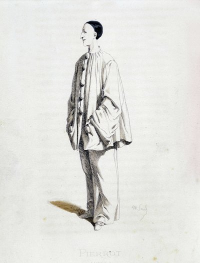 Pierrot a „Masques et bouffons”-ból (olasz vígjáték), Maurice Sand szövege és rajzai, A. Manceau rézkarcai, Georges Sand előszó, Párizs, Michel Lévy Frères alkotó: Maurice Sand