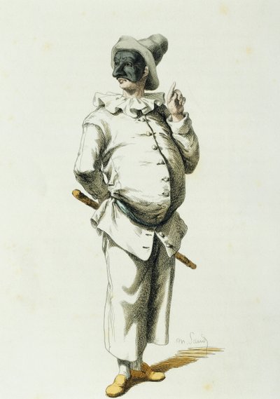 Pulcinella 1700-ban, Maurice Sand (1823-1889) alkotó: Maurice Sand