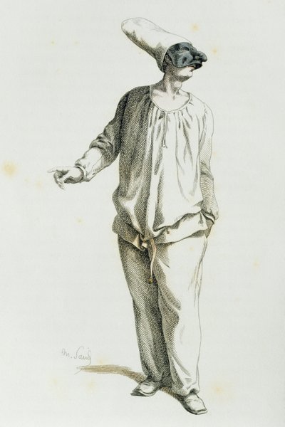 Pulcinella 1800-ban, Maurice Sand (1823-1889) alkotó: Maurice Sand