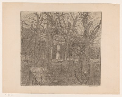 Fák egy ház körül Kert Amszterdamban (eredeti cím) alkotó: Maurits van der Valk (signed by artist)