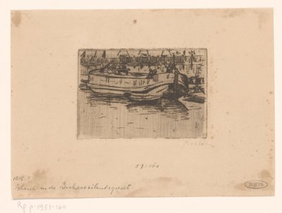 Hajó a Bickersgrachtban, Amszterdamban alkotó: Maurits van der Valk (signed by artist)