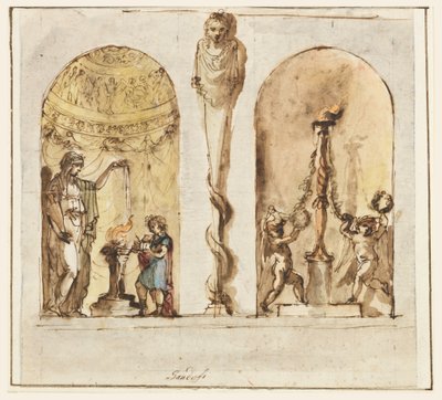 Rajz, festett faldíszítés, 1800-1830 alkotó: Mauro Gandolfi