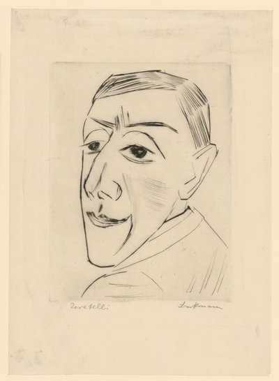 N. M. Zeretelli színész portréja (4. lap: A harmadik Ganümédész-mappából) alkotó: Max Beckmann