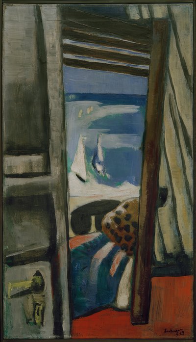 Kilátás a tengerre, piros, szürke, kék alkotó: Max Beckmann