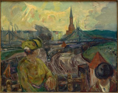 Kilátás a Gesundbrunnen vasútállomásra alkotó: Max Beckmann