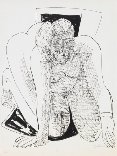 Kúszó nő, 5. tábla a „Nap és álom” portfólióból alkotó: Max Beckmann