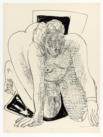 Kúszó nő, ötödik tábla a Day and Dream-ből alkotó: Max Beckmann