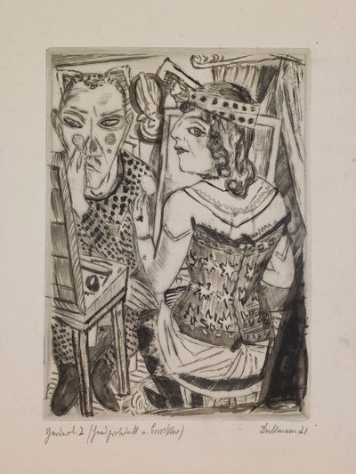 Öltöző, 2. tányér az „Az éves vásár” portfólióból alkotó: Max Beckmann