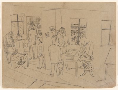 Szerkesztőségi szoba alkotó: Max Beckmann