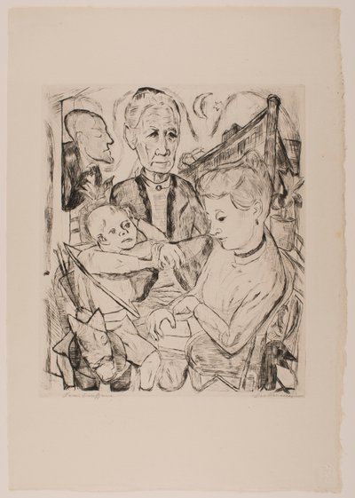 Családi jelenet (Beckmann család), 2. lemez az „Arcok” portfólióból alkotó: Max Beckmann