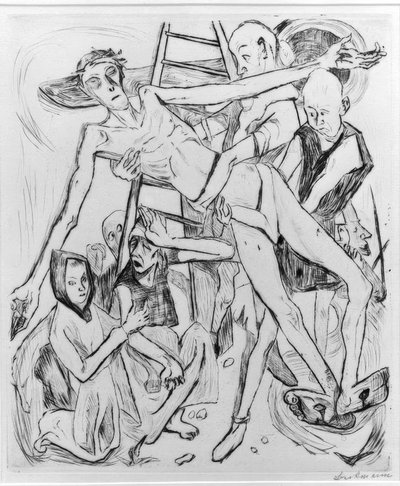 Félmeztelen macskával alkotó: Max Beckmann