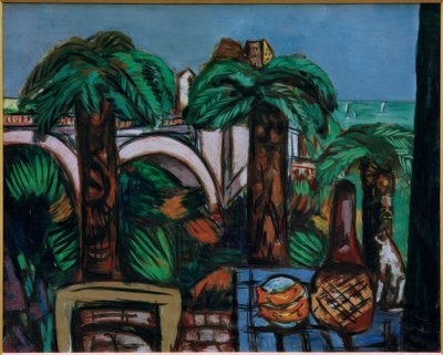 Táj három pálmafával. Beaulieu alkotó: Max Beckmann