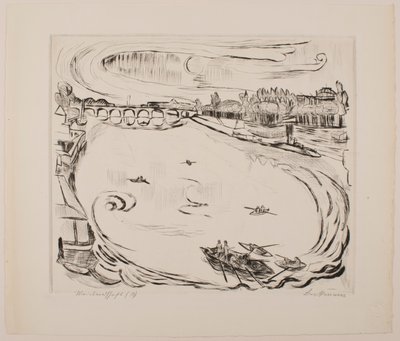 Main River Landscape, 6. tábla az „Arcok” portfólióból alkotó: Max Beckmann