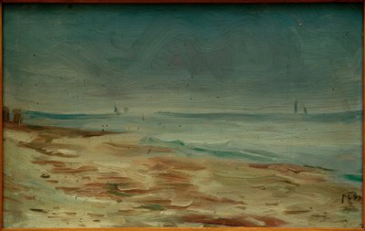 Tengerpart, barna és szürke alkotó: Max Beckmann