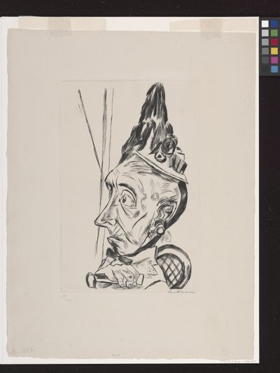 öregasszony motorháztetővel alkotó: Max Beckmann