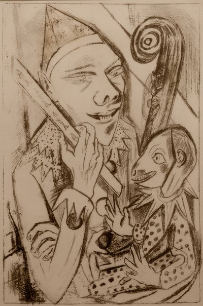 Pierrot maszkkal alkotó: Max Beckmann