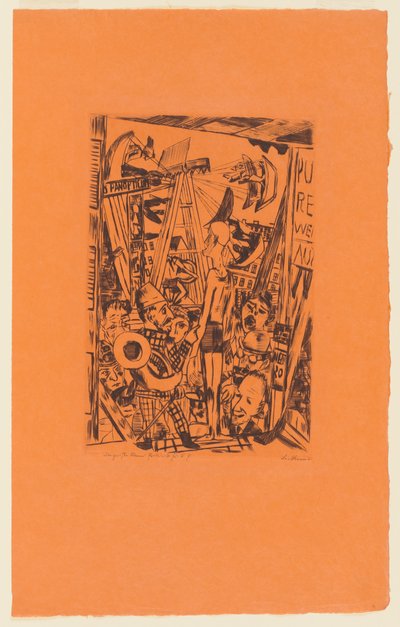 Tafel 5 der Serie: Jährlicher Jahrmarkt alkotó: Max Beckmann