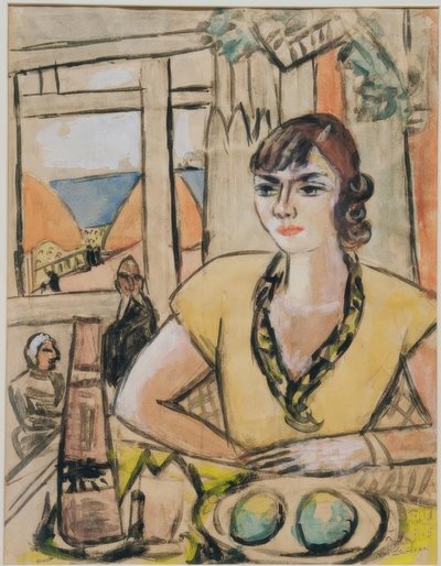 Quappi portréja a tengerparti kávézóban alkotó: Max Beckmann
