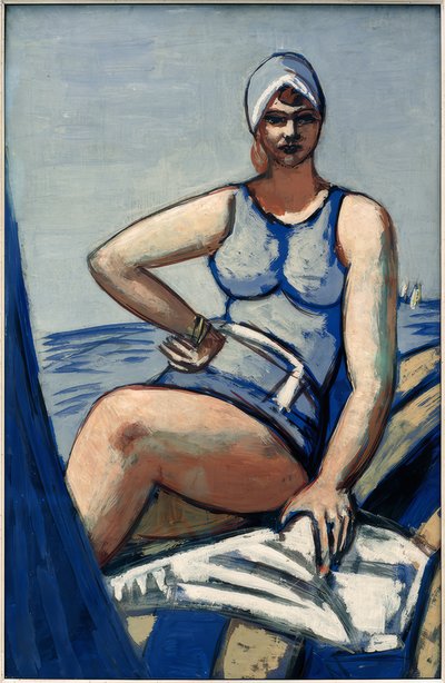 Quappi kékben a csónakban alkotó: Max Beckmann