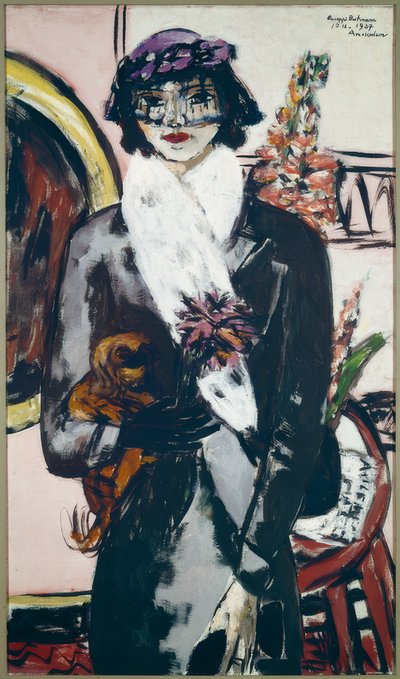 Quappi fehér bundával alkotó: Max Beckmann