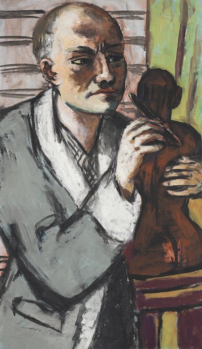 Önarckép szürke köntösben alkotó: Max Beckmann