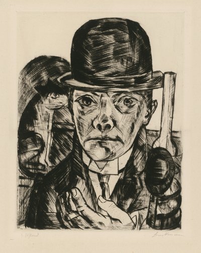 Önarckép kemény kalappal alkotó: Max Beckmann