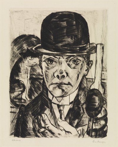 Önarckép keménykalappal alkotó: Max Beckmann