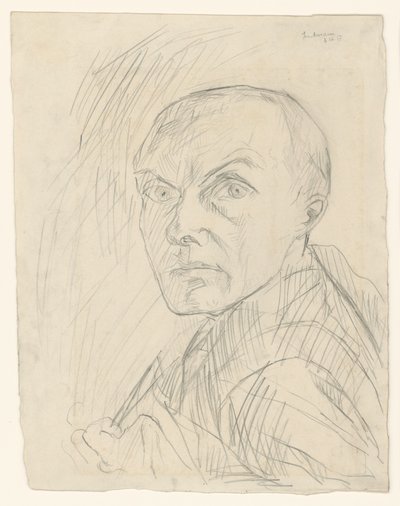 Önarckép balra néző félprofilban alkotó: Max Beckmann